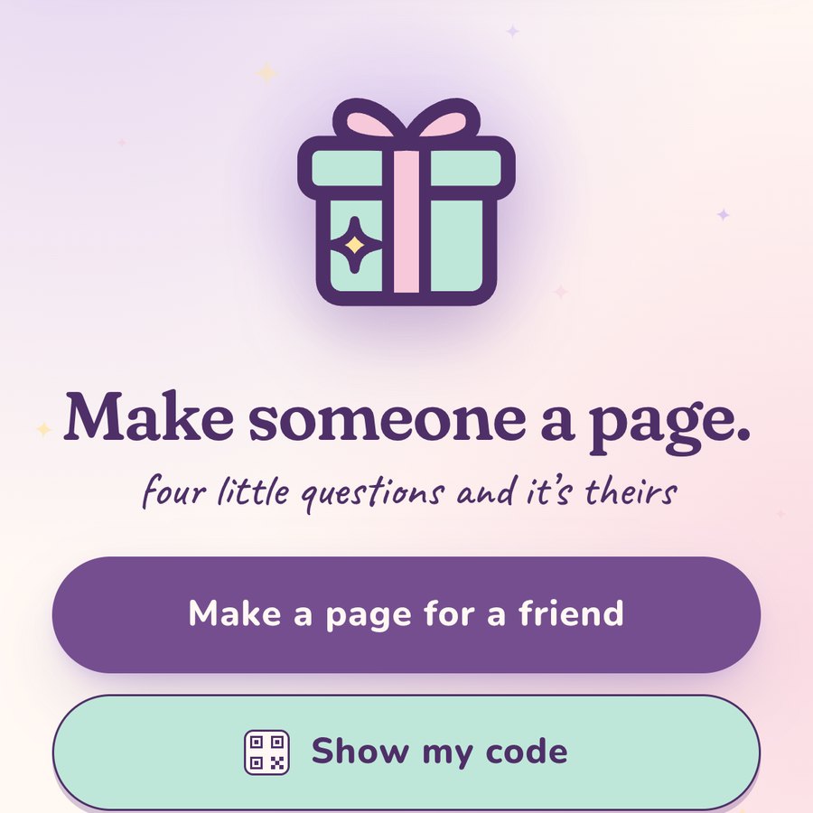Product art: the Make-someone-a-page gift card.